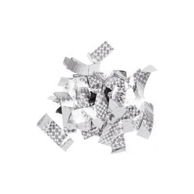 TCM FX Metallic Confetti rectangular 55x18mm, silver, laser effect, 1kg TILBUD TCM FX Metallic Confetti rectangular 55x18mm, silver, laser effect, 1kg TILBUD