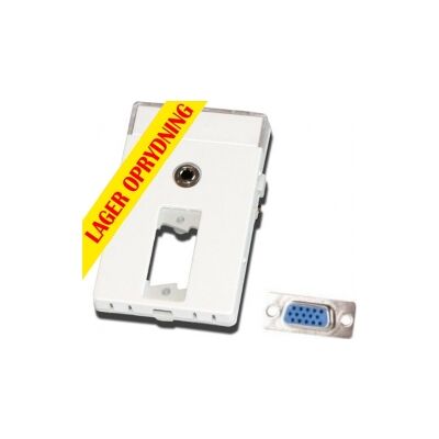 FUGA - VGA veggplate med 3,5mm JACK 1.5 modul - White - Veggplate FUGA - VGA veggplate med 3,5mm JACK 1.5 modul - White - Veggplate