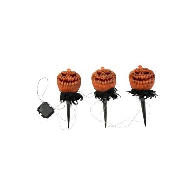 Halloween Dekoration, Græskar med jordspyd, sæt med 3 stk. 39cm TILBUD NU Halloween Dekoration, Græskar med jordspyd, sæt med 3 stk. 39cm TILBUD NU
