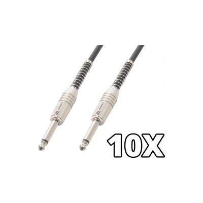 10 x Guitarkabel Jack 6.3mm til Jack 6.3mm Mono. 3m - Pakkesæt pakke sett bunt 10 x Guitarkabel Jack 6.3mm til Jack 6.3mm Mono. 3m - Pakkesæt pakke sett bunt