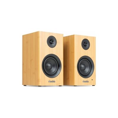 BS15 Active Bookshelf Speaker Set 60W BT Bamboo TILBUD NU BS15 Active Bookshelf Speaker Set 60W BT Bamboo TILBUD NU