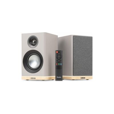 KS12 Active Bookshelf Speaker Set 80W BT Grey TILBUD NU KS12 Active Bookshelf Speaker Set 80W BT Grey TILBUD NU