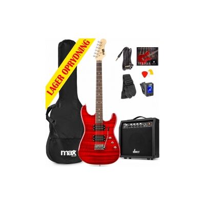 GigKit Elektrisk Gitar Pakke Quilted Style Mørkerød TILBUD NU GigKit Elektrisk Gitar Pakke Quilted Style Mørkerød TILBUD NU