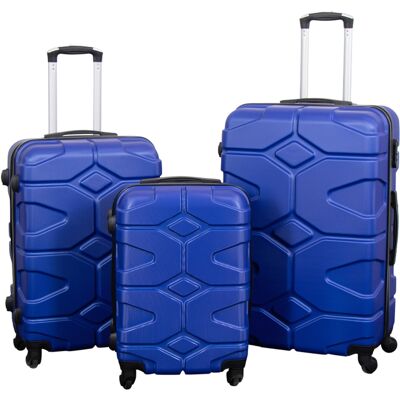 Borg Living Koffertsett - 3 stk. - Hardcase reisekofferter - Military Blå - Lettvektskofferter Borg Living Koffertsett - 3 stk. - Hardcase reisekofferter - Military Blå - Lettvektskofferter