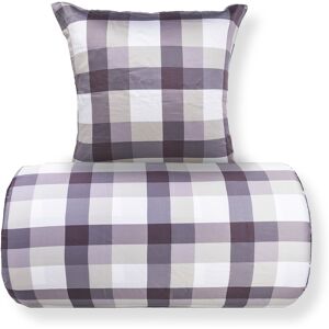 Bambus Sengetøy Sett - Store Grå Ruter - Satengvevet Bambus Sengetøy Sett - Store Grå Ruter - Satengvevet