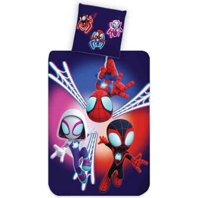 Licens Spidey sengetøy - 100% bomull - Barnesengetøy 140x200 cm - Spidey, Ghost-Spider og Miles Morales Licens Spidey sengetøy - 100% bomull - Barnesengetøy 140x200 cm - Spidey, Ghost-Spider og Miles Morales