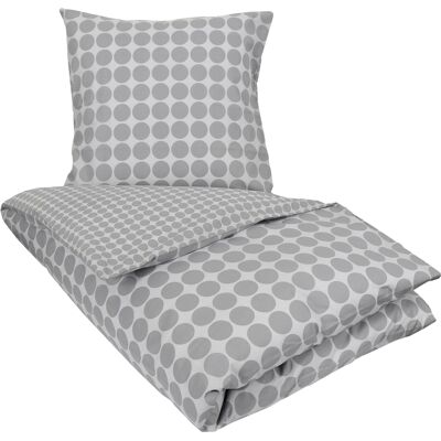 Borg Living Sengetøy 240x220 - King size - Circle grey - Prikket sengetøy - 100% bomull - dobbeltdyne Borg Living Sengetøy 240x220 - King size - Circle grey - Prikket sengetøy - 100% bomull - dobbeltdyne
