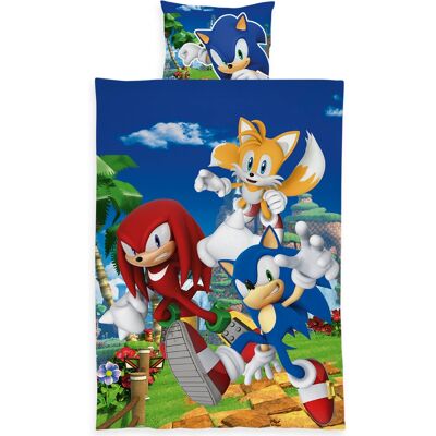 Licens Sonic sengetøy - 100% bomull - Barnesengetøy 140x200 cm - Sonic The Hedgehog og vennene Licens Sonic sengetøy - 100% bomull - Barnesengetøy 140x200 cm - Sonic The Hedgehog og vennene