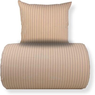Nordstrand Home Sengetøy 140x200 cm - 100% bomull - Sandfarget med brune striper Nordstrand Home Sengetøy 140x200 cm - 100% bomull - Sandfarget med brune striper