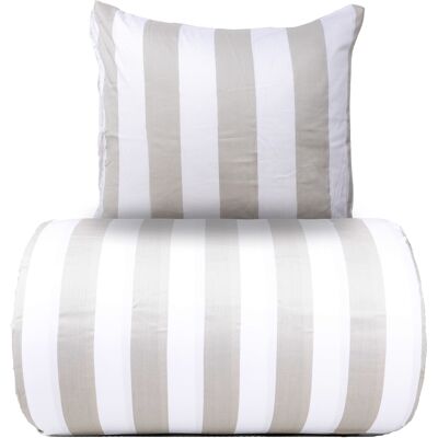 By Night Sengetøy 140x220 cm - 100% bomullssatin - Nordic Stripe - Brede grå striper By Night Sengetøy 140x220 cm - 100% bomullssatin - Nordic Stripe - Brede grå striper