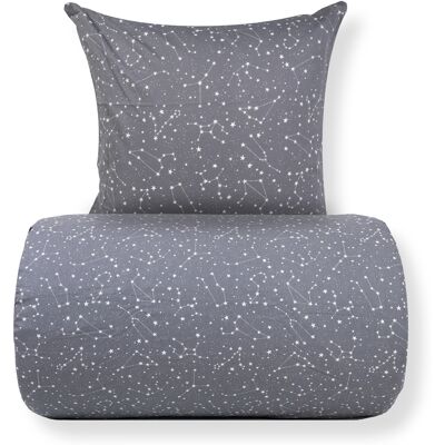 Borg Living Dobbelt sengetøy 200x220 cm - 100% bomull - Zodiac grey - Vendbar med stjerner Borg Living Dobbelt sengetøy 200x220 cm - 100% bomull - Zodiac grey - Vendbar med stjerner