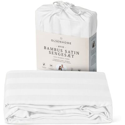 OlsenHome Bambussenett - 140x200 - Naturlig bambus - Satengvevd hvitt OlsenHome Bambussenett - 140x200 - Naturlig bambus - Satengvevd hvitt