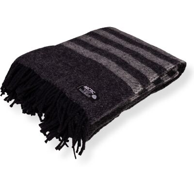Arctic Ullpledd 130x200 cm - 100% ren ny ull - Retro svart Arctic Ullpledd 130x200 cm - 100% ren ny ull - Retro svart