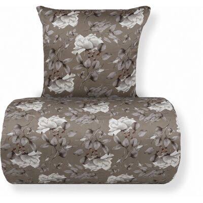 In Style Dobbelt sengetøy 200x200 cm - Satin - Brunt vendbart blomsterdesign In Style Dobbelt sengetøy 200x200 cm - Satin - Brunt vendbart blomsterdesign