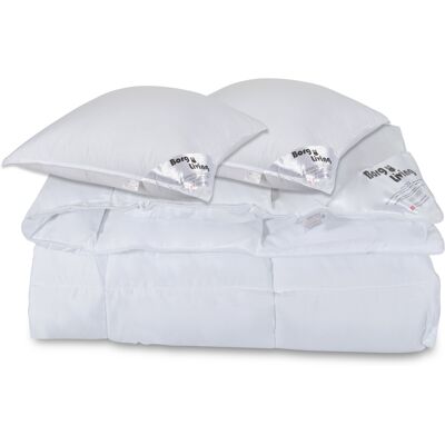 Borg Living Dyne og pute sett - Helårs dobbel fiberdyne 200x200 cm + 2xputer 60x63 cm - Microfiber dyne - Borg Living Dyne og pute sett - Helårs dobbel fiberdyne 200x200 cm + 2xputer 60x63 cm - Microfiber dyne -