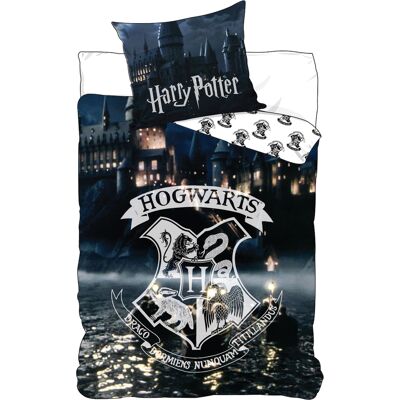 Harry Potter Sengetøy - Hogwarts Logo - 2-i-1 Design - 140x200 cm Harry Potter Sengetøy - Hogwarts Logo - 2-i-1 Design - 140x200 cm