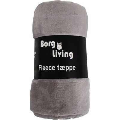Borg Living Fleecepledd - Grå - 150x200 cm - Mykt og deilig sofapledd - Borg Living Fleecepledd - Grå - 150x200 cm - Mykt og deilig sofapledd -