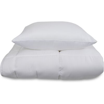 Zen Sleep Dyne og pute sett - Helårsdyne + Hodepute 140x220 cm/60x63 cm - fiberdyne og fiberpute Zen Sleep Dyne og pute sett - Helårsdyne + Hodepute 140x220 cm/60x63 cm - fiberdyne og fiberpute
