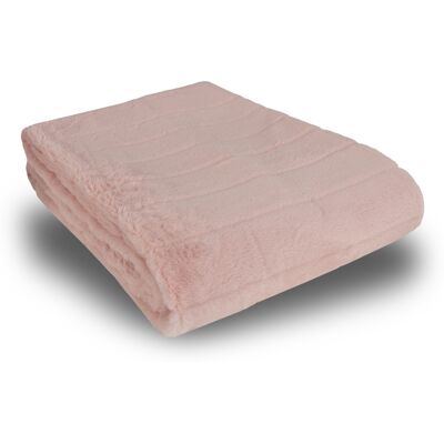 Nordstrand Home Pledd i imitert pels - 135x190 cm - Rosa med striper - Mykt teppe fra Nordstrand Home Pledd i imitert pels - 135x190 cm - Rosa med striper - Mykt teppe fra