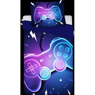 Licens Gamer sengetøy - 100% bomull - Barnesengetøy 140x200 cm - Blått sengetøy med controller Licens Gamer sengetøy - 100% bomull - Barnesengetøy 140x200 cm - Blått sengetøy med controller