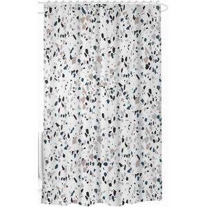 HOME-TEX Dusjforheng - 180x180 cm - Hvit med farget mønster - Klar til oppheng HOME-TEX Dusjforheng - 180x180 cm - Hvit med farget mønster - Klar til oppheng