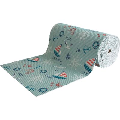 Borg Living Sklisikker badematte - Selges i metervis - Seilmotiv - 65 cm bred - Multifunksjonell matte for våtrom Borg Living Sklisikker badematte - Selges i metervis - Seilmotiv - 65 cm bred - Multifunksjonell matte for våtrom