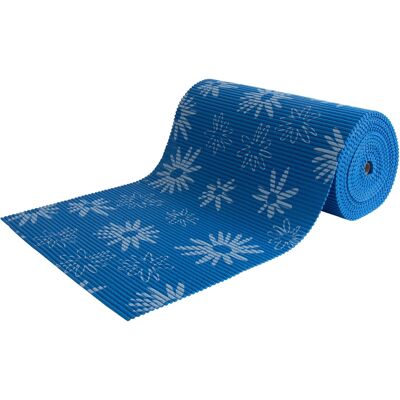Borg Living Sklisikker badematte - På metermål - Blå med blomster - 65 cm bred - Multifunksjonsvåtromsmatte Borg Living Sklisikker badematte - På metermål - Blå med blomster - 65 cm bred - Multifunksjonsvåtromsmatte