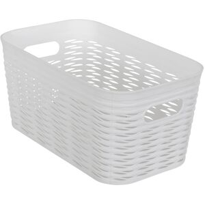 Home-tex Hvit plastoppbevaringskurv - 28x17x13 cm Home-tex Hvit plastoppbevaringskurv - 28x17x13 cm