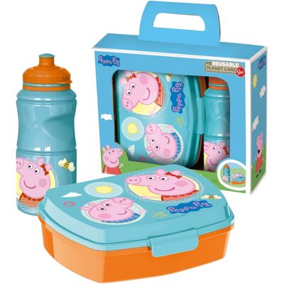 Licens Peppa Gris matbokssett - Matboks og drikkeflaske til barn Licens Peppa Gris matbokssett - Matboks og drikkeflaske til barn