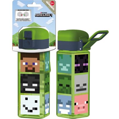 Licens Minecraft drikkeflaske - vannflaske med låsbar flipplokk og drikketut Licens Minecraft drikkeflaske - vannflaske med låsbar flipplokk og drikketut
