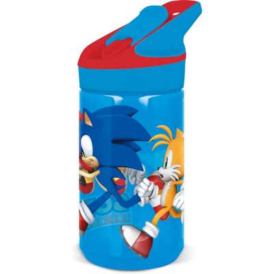 Licens Sonic drikkeflaske - Vannflaske med flipfunksjon og sugerør Licens Sonic drikkeflaske - Vannflaske med flipfunksjon og sugerør