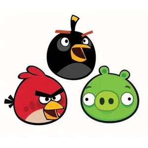 Home-tex Wallsticker - Angry Birds - 3 stk - 25x26,5 - 3D effekt