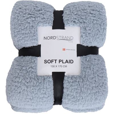 Borg Living Pledd i teddy fleece - 130x170 cm - Blå - Mykt pledd fra Nordstrand Borg Living Pledd i teddy fleece - 130x170 cm - Blå - Mykt pledd fra Nordstrand