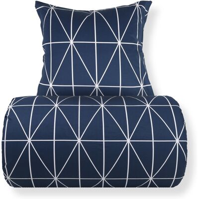Nordstrand Home Dobbelt sengetøy 240x220 cm - 100% bomull - Blått med hvite harlekinmønster Nordstrand Home Dobbelt sengetøy 240x220 cm - 100% bomull - Blått med hvite harlekinmønster