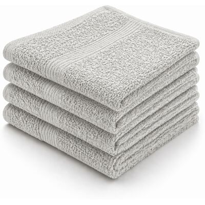 By Borg Bomullsvaskekluter - 4-pack - 30x30 cm - Lys grå - Hygienisk & myk By Borg Bomullsvaskekluter - 4-pack - 30x30 cm - Lys grå - Hygienisk & myk