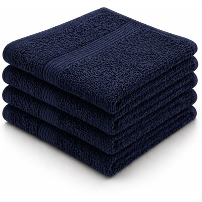 By Borg Bomullsrengjøringskluter - 30x30cm - 4 stk - Mørkeblå - Hygiene og absorbering By Borg Bomullsrengjøringskluter - 30x30cm - 4 stk - Mørkeblå - Hygiene og absorbering