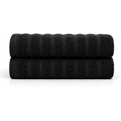 Borg Living Bomullshåndklær - 100 % kammet bomull - Badhåndklær 70x140 cm - 2-pak - Svart Borg Living Bomullshåndklær - 100 % kammet bomull - Badhåndklær 70x140 cm - 2-pak - Svart