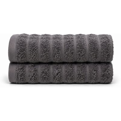 Borg Living Bomullshåndklær - 100% kammet bomull - 50x100 cm - 2-pak - Mørkegrå Borg Living Bomullshåndklær - 100% kammet bomull - 50x100 cm - 2-pak - Mørkegrå