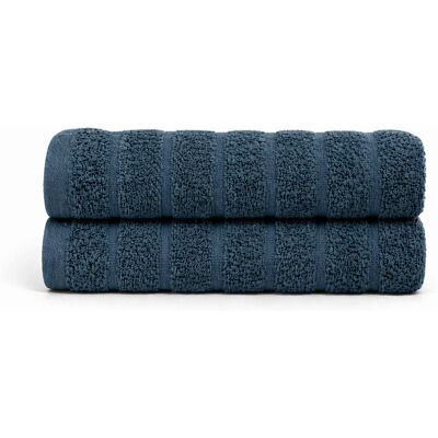 Borg Living Bomullshåndklær - 100 % kjemmet bomull - 50x100 cm - 2-pak - Blå Borg Living Bomullshåndklær - 100 % kjemmet bomull - 50x100 cm - 2-pak - Blå