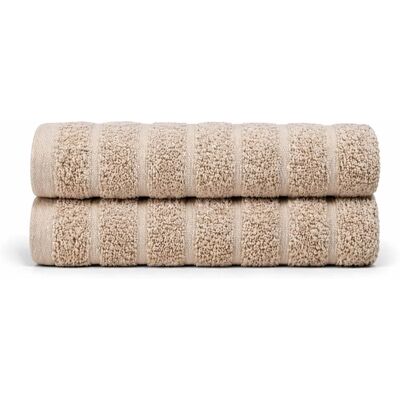Borg Living Bomullshåndklær - 100 % kammet bomull - 50x100 cm - 2-pak - Sand Borg Living Bomullshåndklær - 100 % kammet bomull - 50x100 cm - 2-pak - Sand
