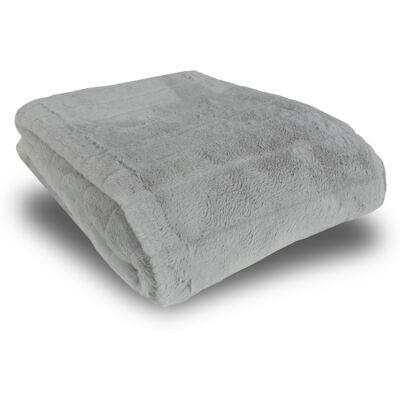 Nordstrand Home Pledd i imitert pels - 135x190 cm - Grå med striper - Mykt teppe fra Nordstrand Home Pledd i imitert pels - 135x190 cm - Grå med striper - Mykt teppe fra