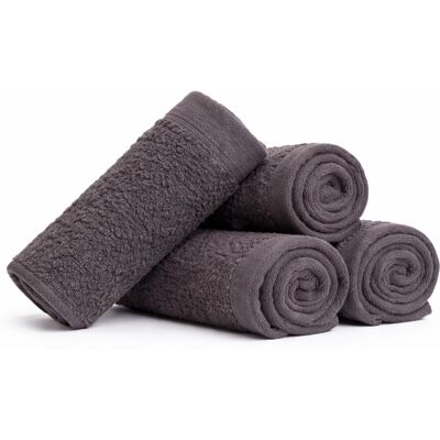 By Borg Bomulls vaskekluter - 100% bomull - Vaskekluter 30x30 cm - 4-pak - Valmue - Mørkegrå By Borg Bomulls vaskekluter - 100% bomull - Vaskekluter 30x30 cm - 4-pak - Valmue - Mørkegrå