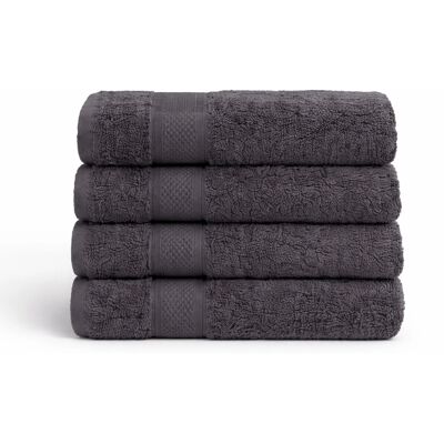 Borg Living Egyptisk bomullshåndkle - 100% egyptisk bomull - Badehåndkle 70x140cm - Orkidé - Antrasittgrå Borg Living Egyptisk bomullshåndkle - 100% egyptisk bomull - Badehåndkle 70x140cm - Orkidé - Antrasittgrå