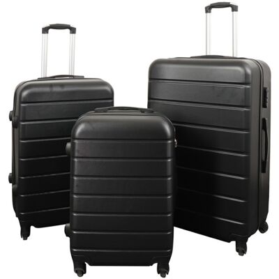 Borg Living Koffertsett - 3 stk. - Eksklusivt hardcase billige kofferter - Svart med striper Borg Living Koffertsett - 3 stk. - Eksklusivt hardcase billige kofferter - Svart med striper