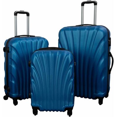 Borg Living Koffertsett - 3 stk. Hardcase kofferter - Blå Musling Borg Living Koffertsett - 3 stk. Hardcase kofferter - Blå Musling