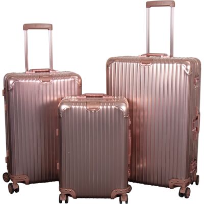 Borg Living Aluminiumskofferter - Sett med 3 - Luksuriøse reisekofferter - Roségull med TSA-lås Borg Living Aluminiumskofferter - Sett med 3 - Luksuriøse reisekofferter - Roségull med TSA-lås