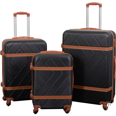 Borg Living Koffertsett - 3 stk. - Hardcase reisekofferter - Retro svart - Lettvekt kofferter Borg Living Koffertsett - 3 stk. - Hardcase reisekofferter - Retro svart - Lettvekt kofferter