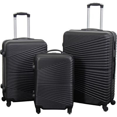 Borg Living Koffertsett - 3 stk. - Hardcase reisekofferter - Nordic sort - Lettvektskofferter Borg Living Koffertsett - 3 stk. - Hardcase reisekofferter - Nordic sort - Lettvektskofferter