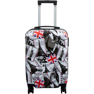 Borg Living Kabinkoffert - Hardcase lettvekt koffert - Trolley med motiv - London og Paris Borg Living Kabinkoffert - Hardcase lettvekt koffert - Trolley med motiv - London og Paris