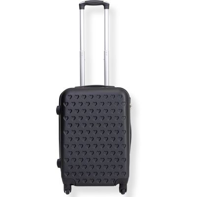 Borg Living Svart kabinkoffert - Hardcase-koffert med hjerter - Støtsikkert polypropylen - Reisekoffert Borg Living Svart kabinkoffert - Hardcase-koffert med hjerter - Støtsikkert polypropylen - Reisekoffert